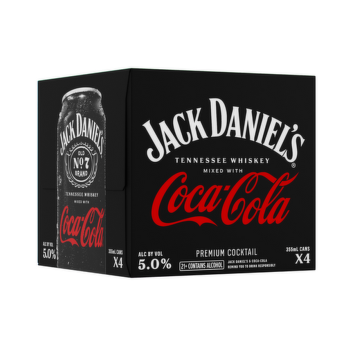 Jack Daniel's Cocktail, Premium, Coca Cola, Tennesse Whiskey